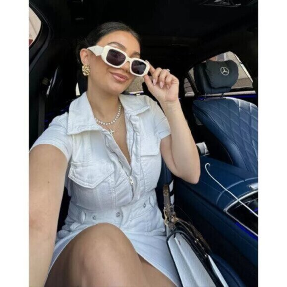 GOOD AMERICAN Fit for Success Utility Dress in Wash Cloud White Size X-Small - Picture 3 of 13